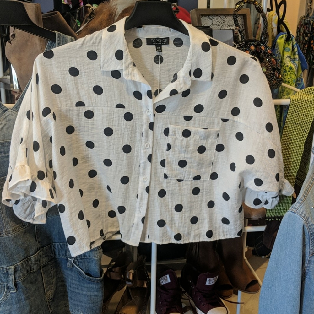 Top Shop white crop top sz 8 exc.cond.